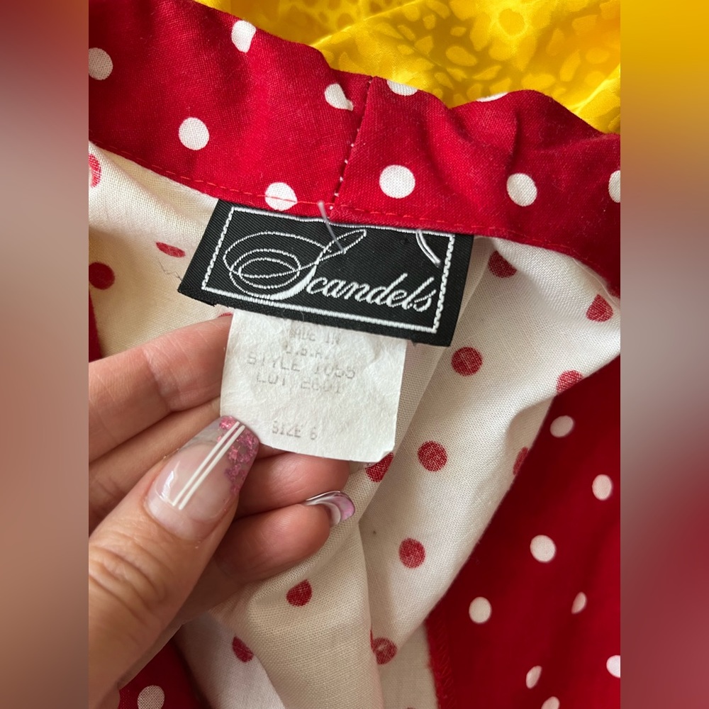 Vintage “I love Lucy” polka dot puff sleeve button up ruffle rockabilly pin up - Picture 11 of 12
